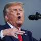 President Donald Trump addresses supporters at Smith-Reynolds Regional Airport in Winston-Salem, North Carolina on September 8, 2020.